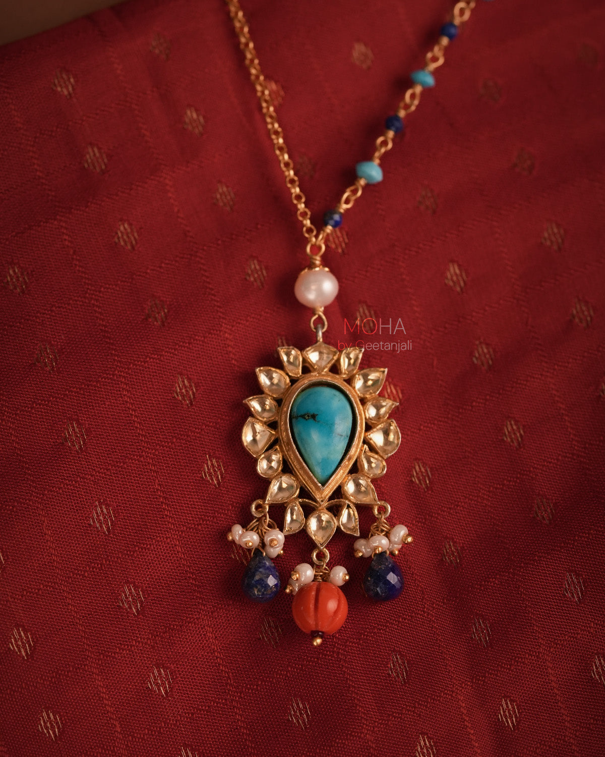 Mohini Silver Pendant with Chain by MOHA