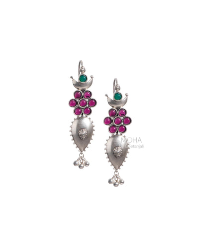Moonflower Silver Earring (Pink) by MOHA