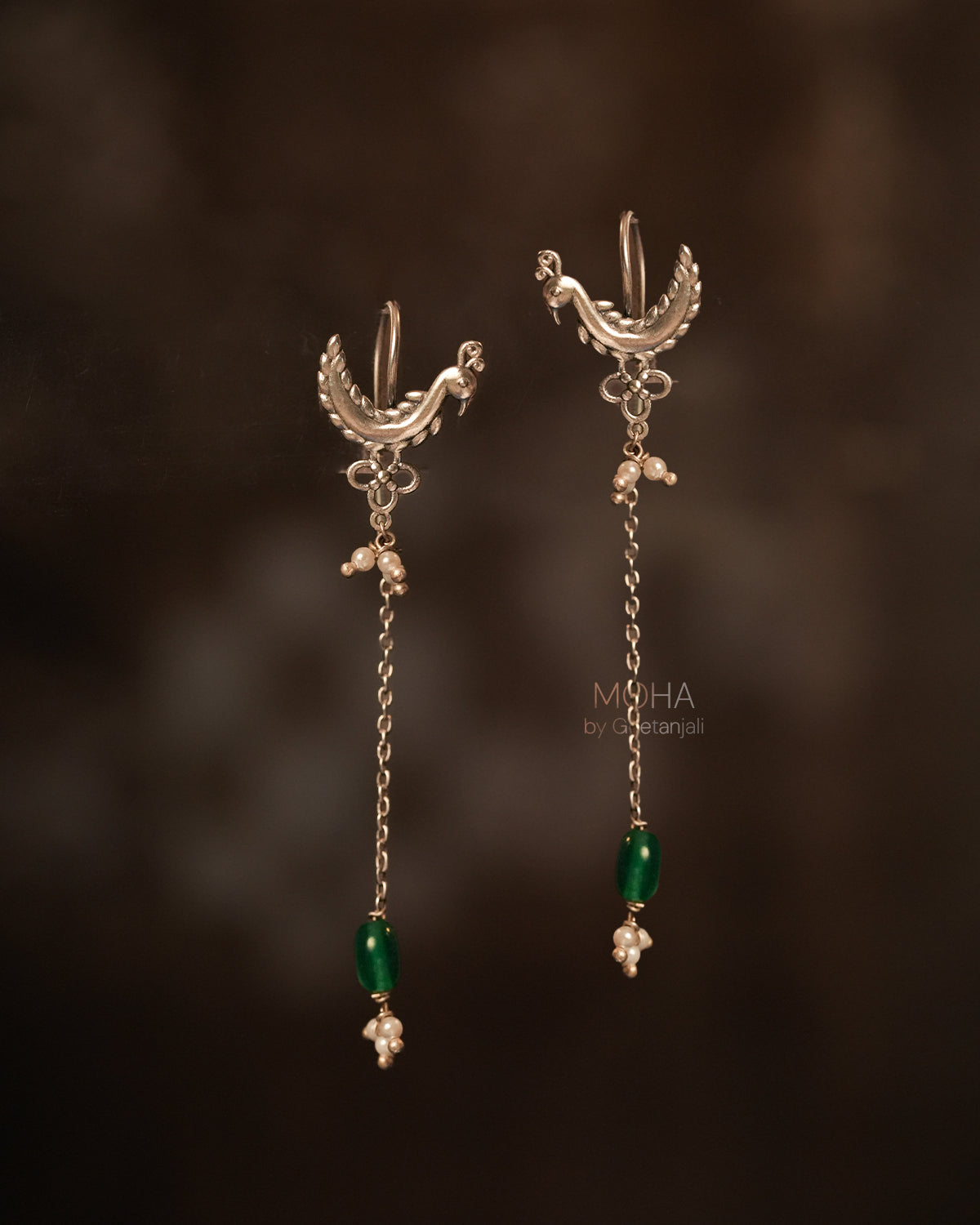 Mor Silver Sui Dhaga Earrings by MOHA