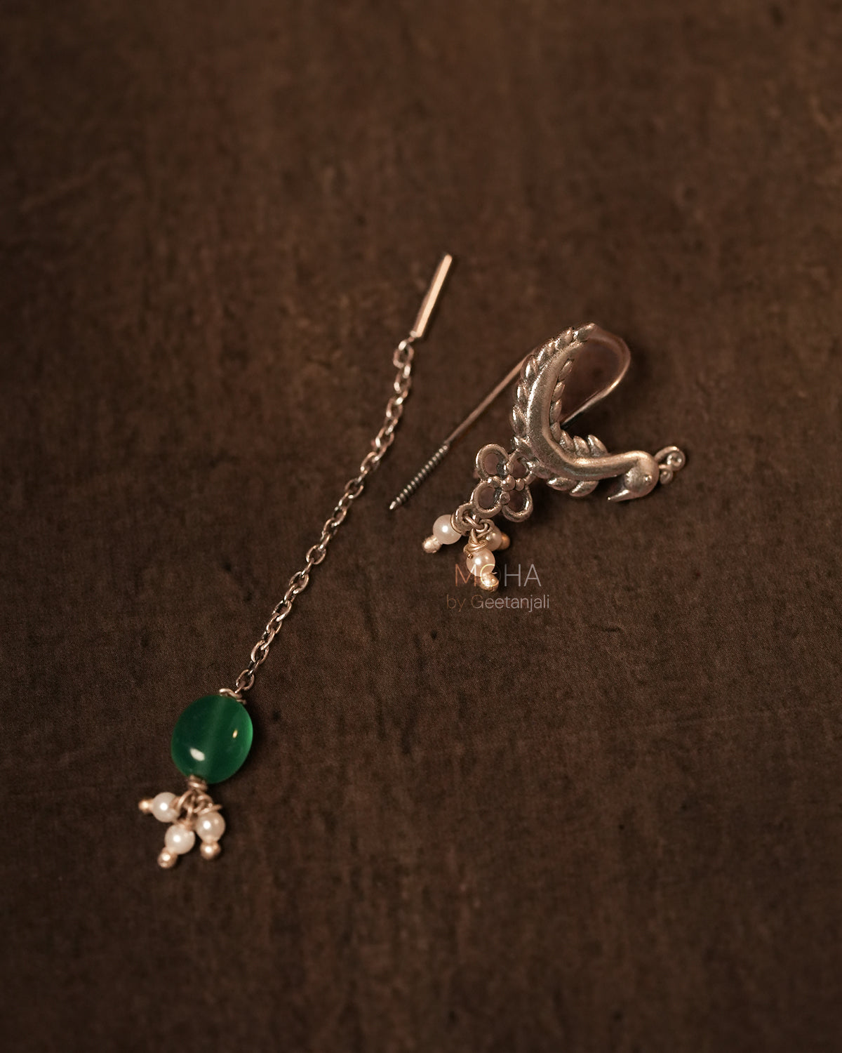Mor Silver Sui Dhaga Earrings by MOHA