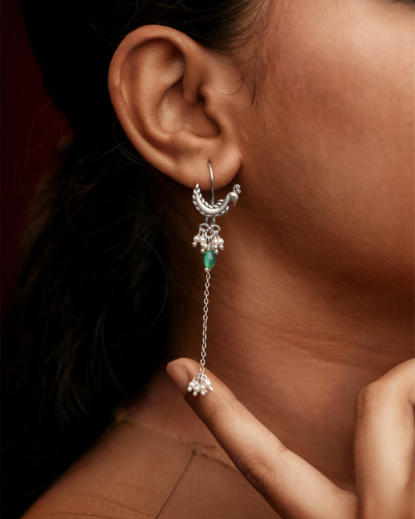 Mor Silver Sui Dhaga Earrings by MOHA