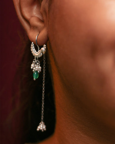 Mor Silver Sui Dhaga Earrings by MOHA