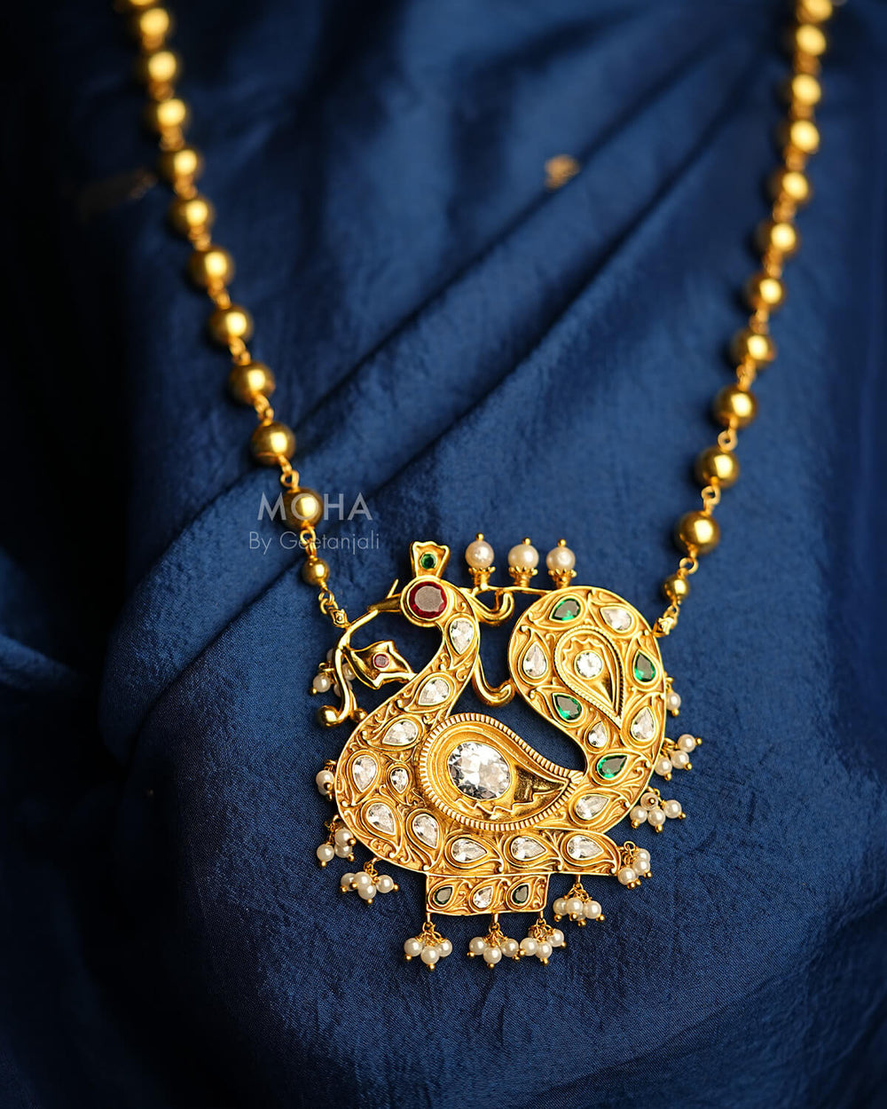 Morpankhi Tanmani Necklace Gold Plated by MOHA