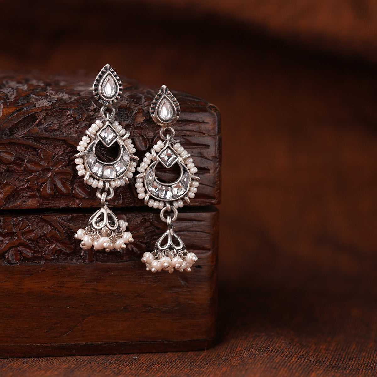 moti chand silver jhumki by moha