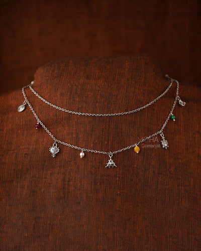 Nakshatra Silver Charms Necklace by MOHA