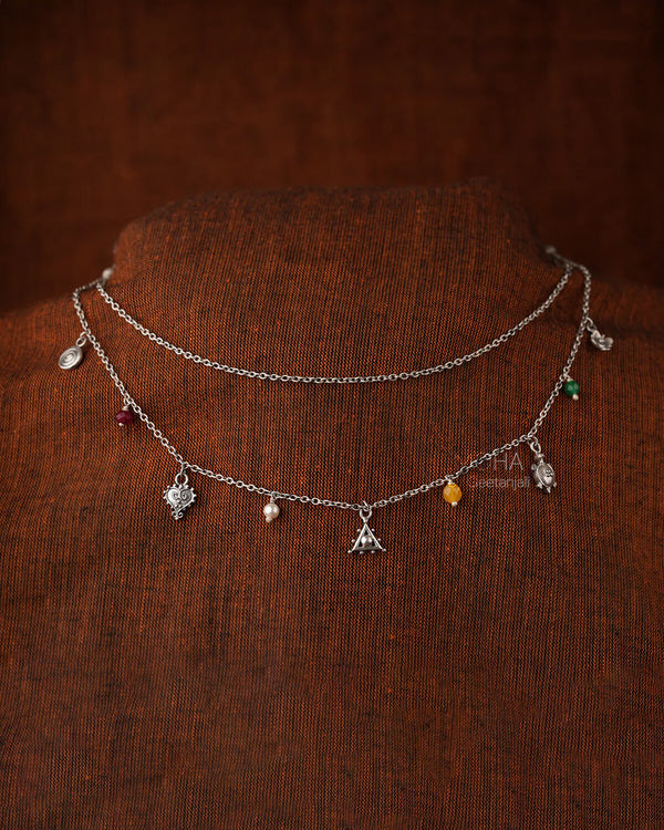Nakshatra Silver Charms Necklace by MOHA