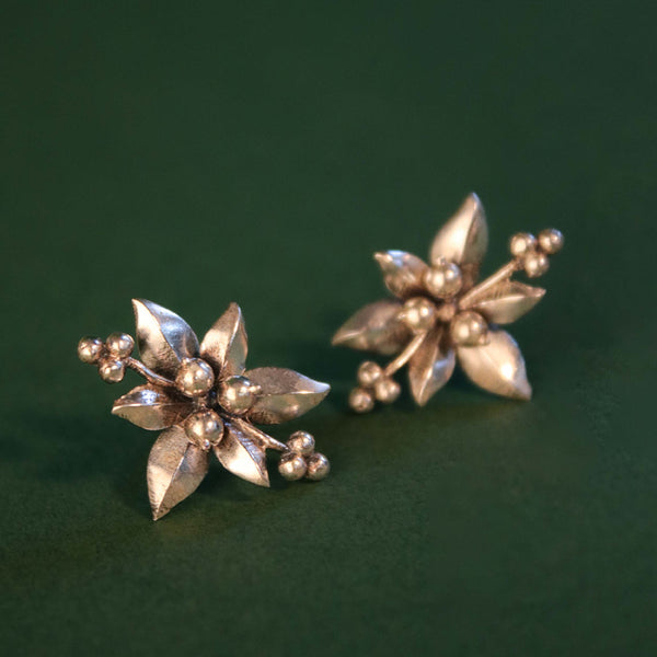 Nargis Silver Stud Earrings by MOHA