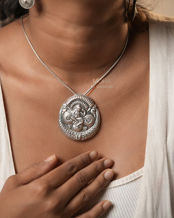 Natraj Silver Pendant with Chain by MOHA