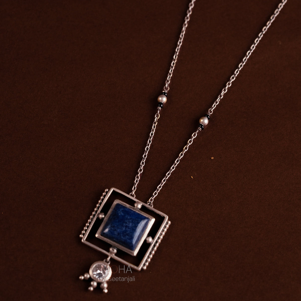 Nayra Silver Pendant with Chain by MOHA