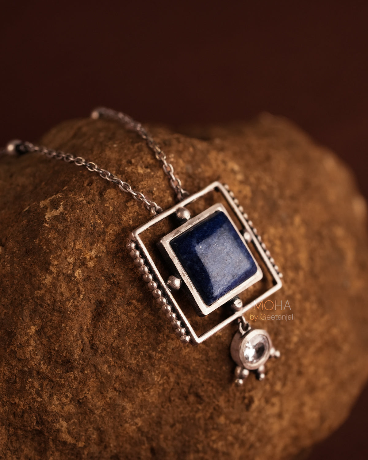 Nayra Silver Pendant with Chain by MOHA