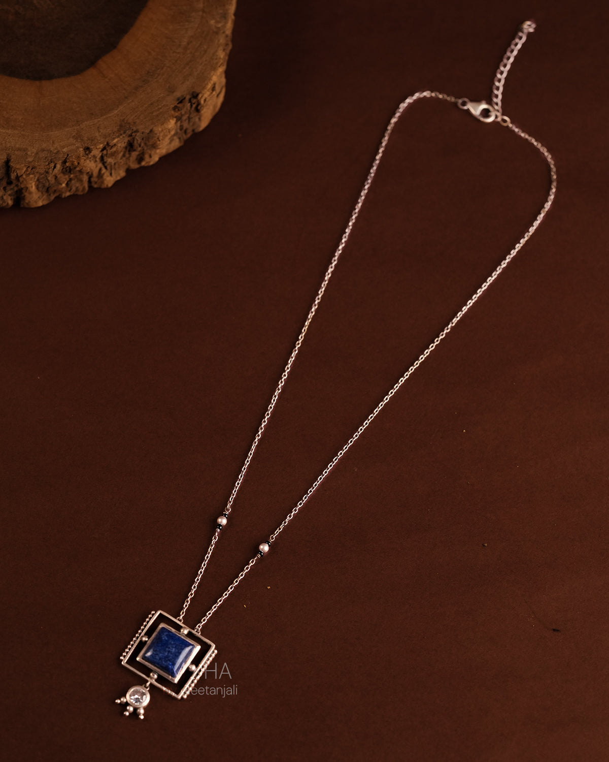 Nayra Silver Pendant with Chain by MOHA