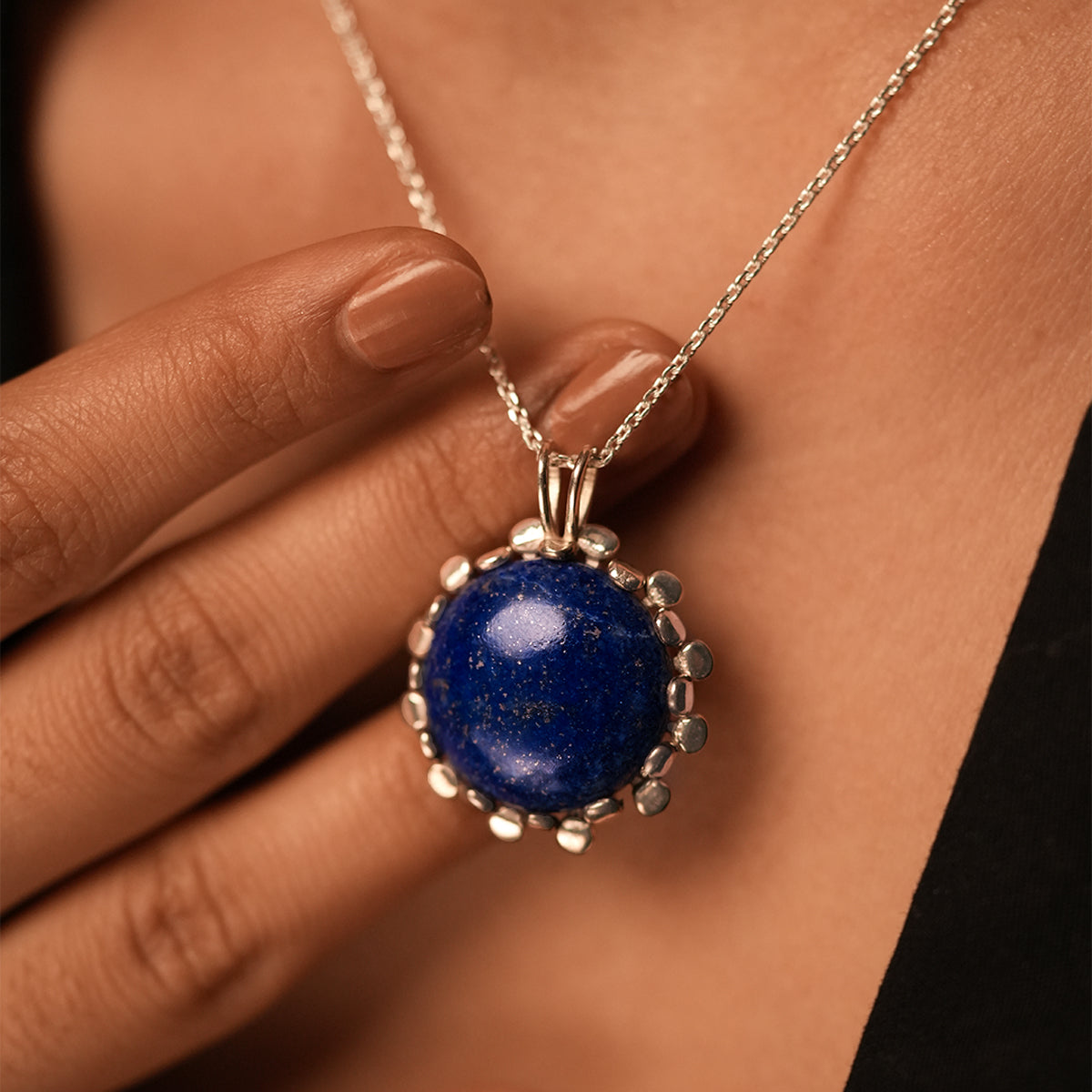 neel tara silver necklace by moha