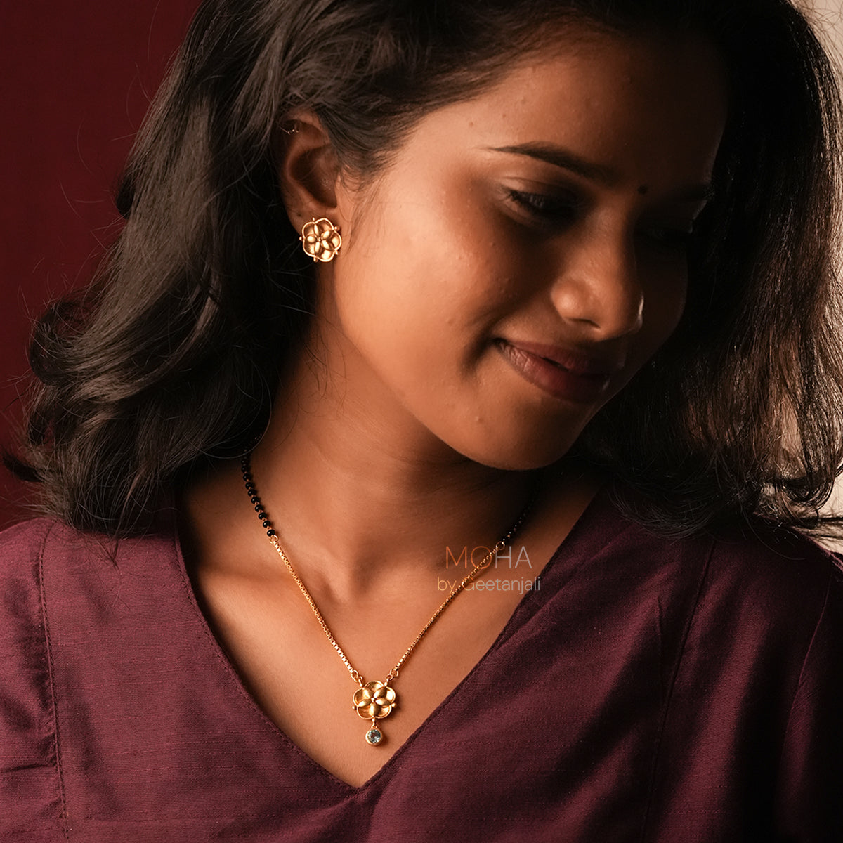 Nilaya Silver Earrings by MOHA (Gold Plated)