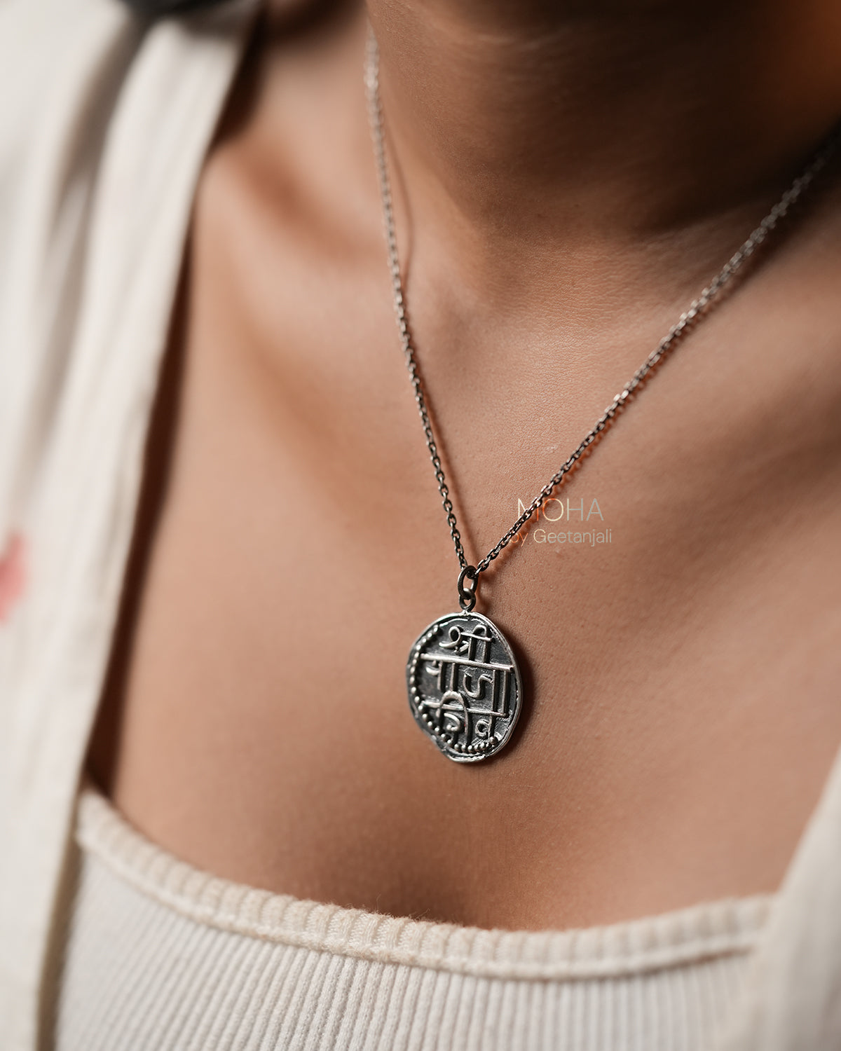 Raja Shivaji Silver Pendant with Chain by MOHA