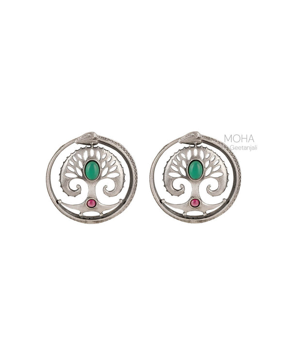 Oroboros Silver Earrings by MOHA