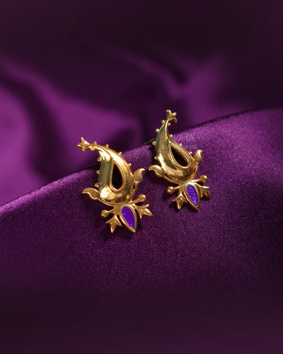 Paisley Silver Stud Earrings By Moha