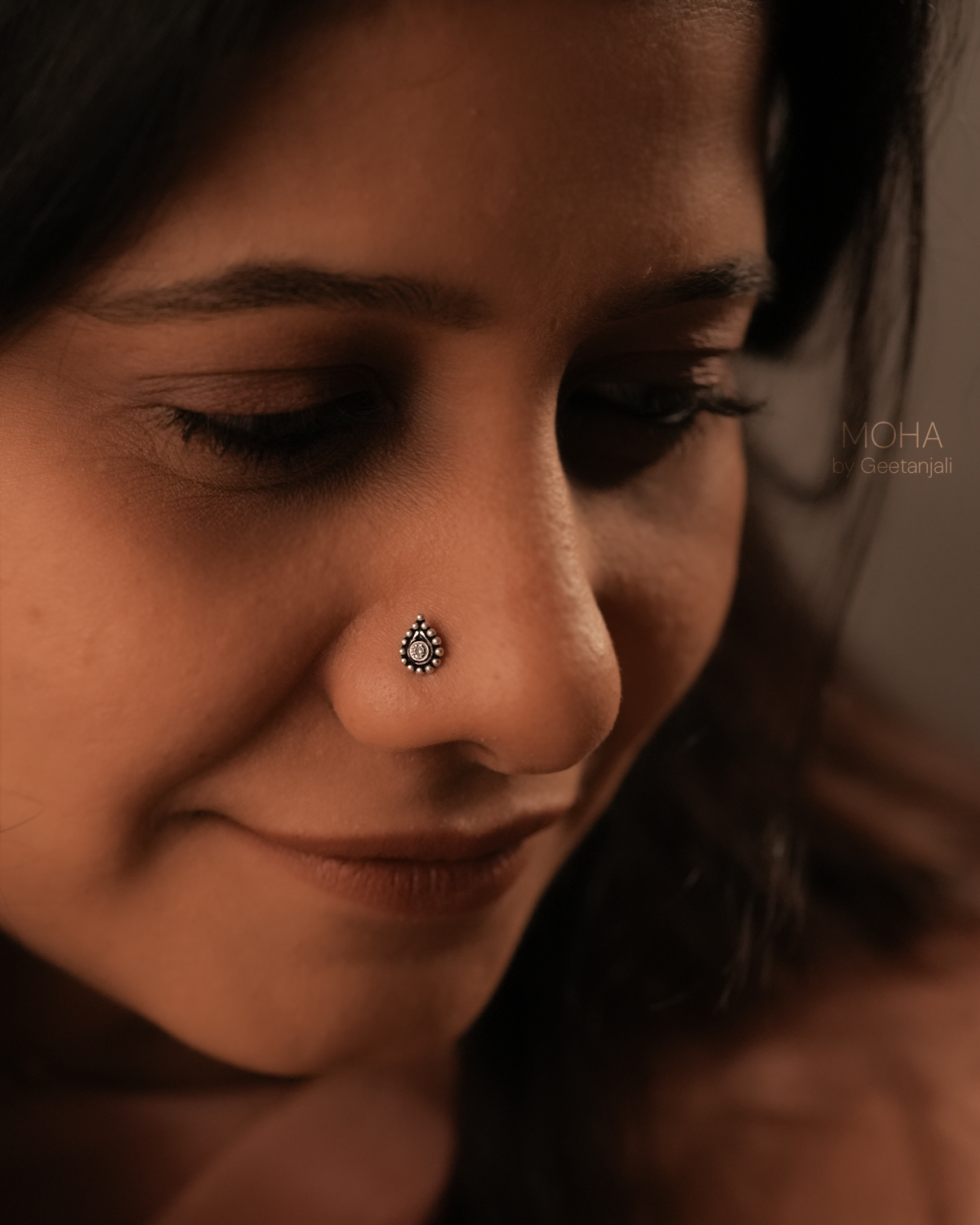 Panna Silver Nosepin with stone by MOHA