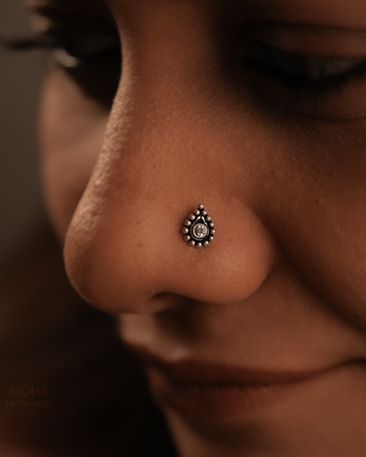 Panna Silver Nosepin with stone by MOHA