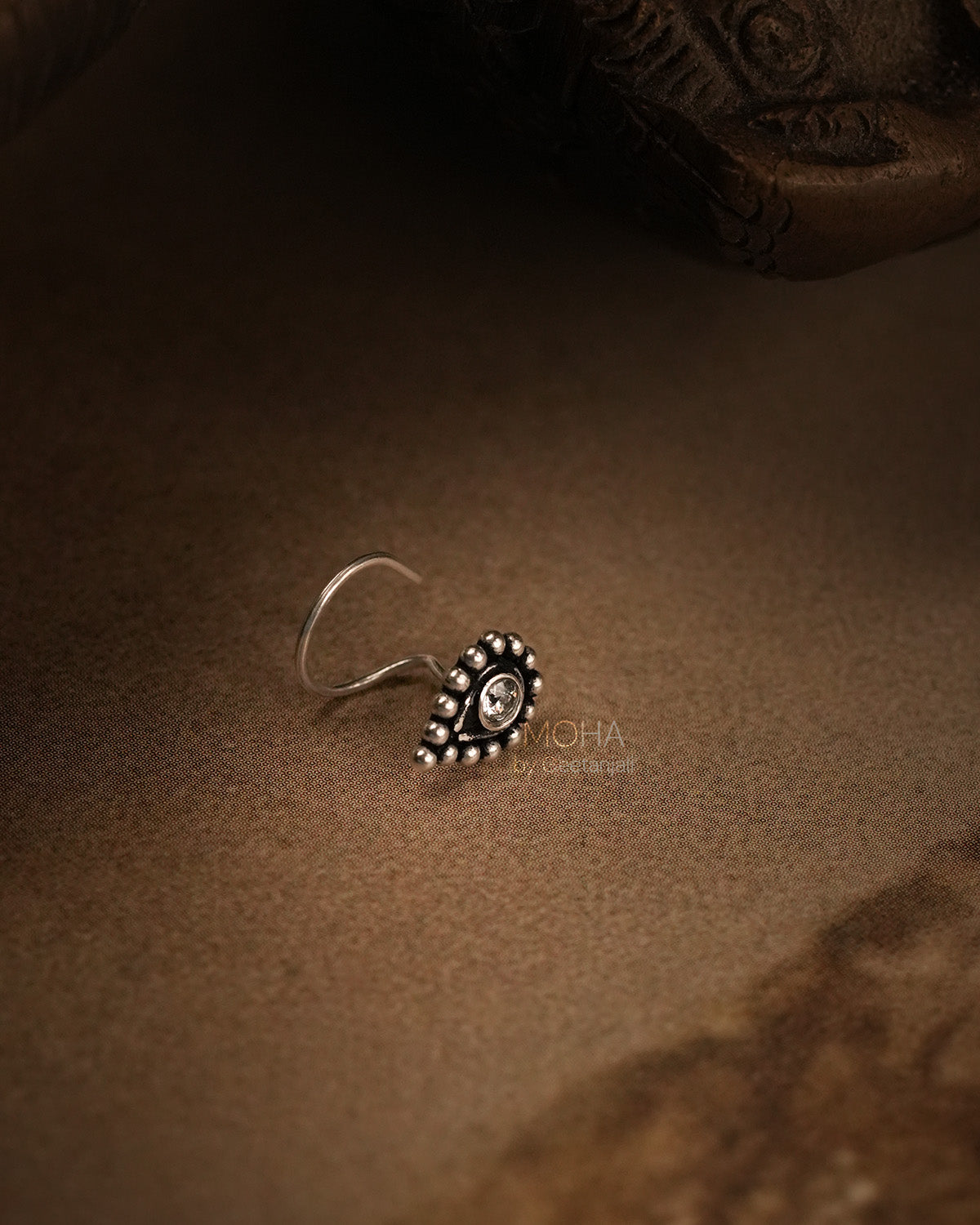 Panna Silver Nosepin with stone by MOHA