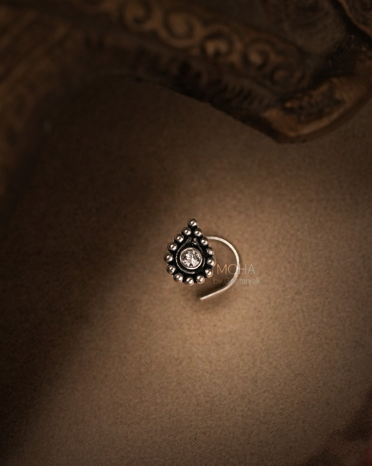 Panna Silver Nosepin with stone by MOHA