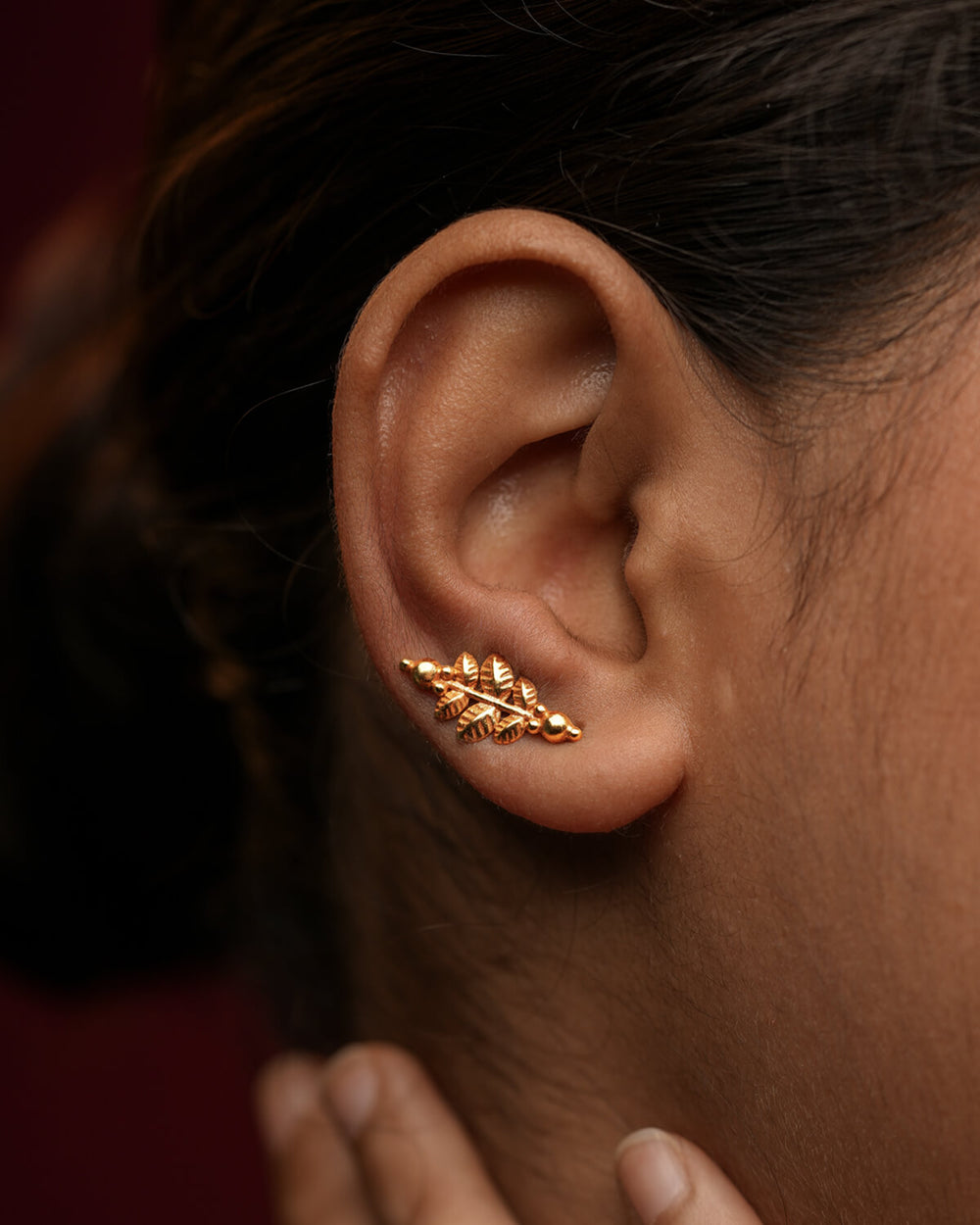 Parna Silver Ear-Climber By MOHA (Gold Plated)