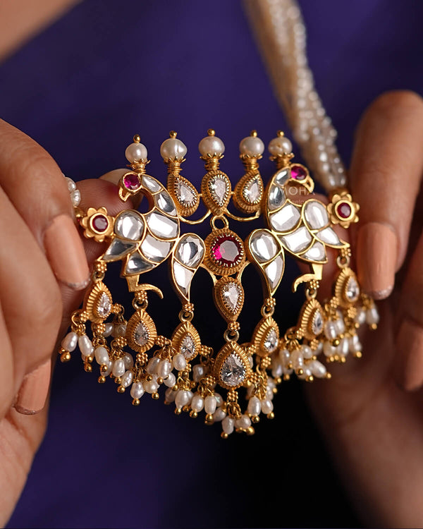 Peacock Tanmani Gold Plated Necklace by MOHA