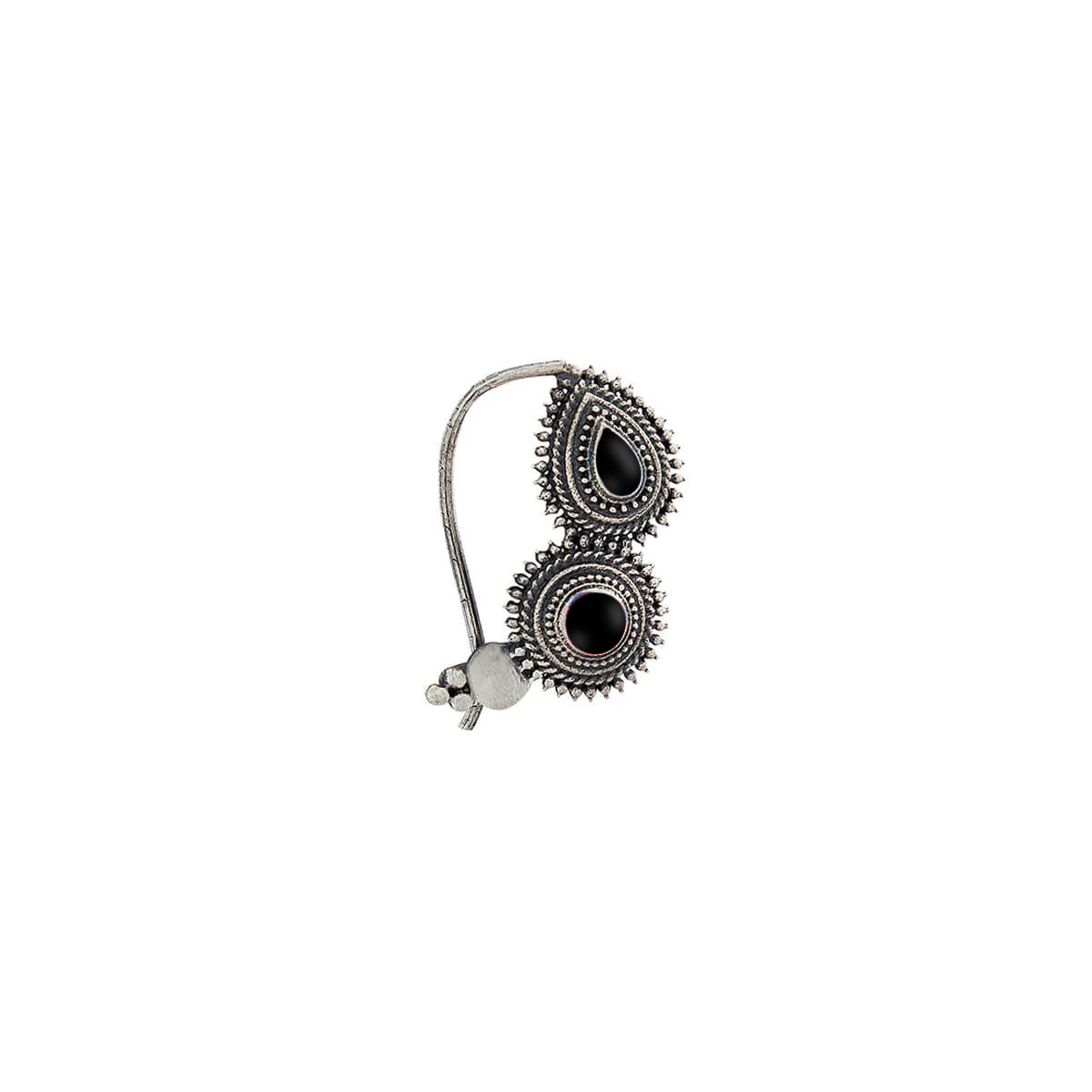 peshwa silver nath black pierced left by moha