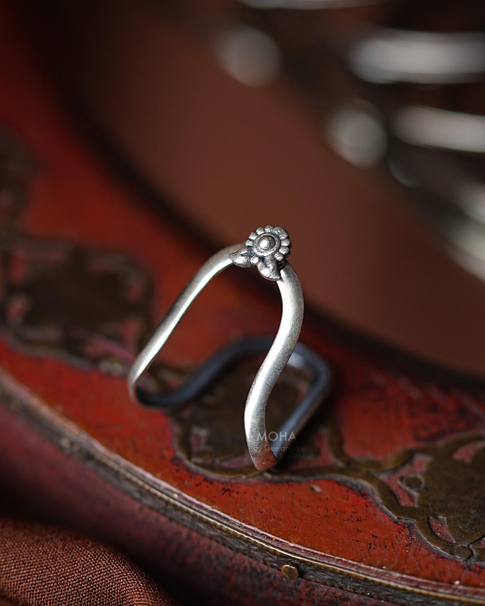 Phool Vanki Silver Finger Ring by Moha