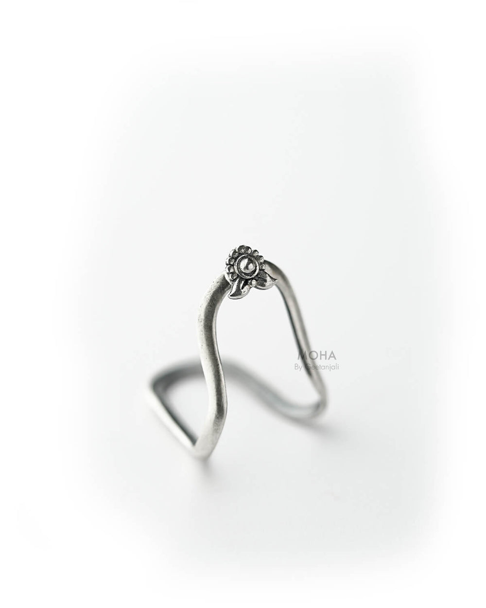 Phool Vanki Silver Finger Ring by Moha