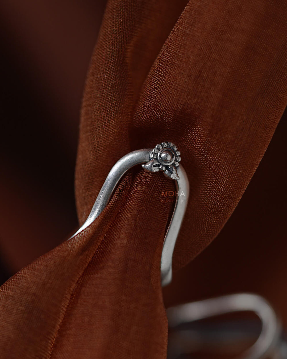 Phool Vanki Silver Finger Ring by Moha