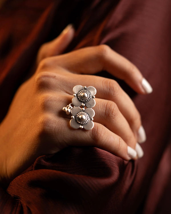 Phooljhadi Silver Finger Ring by Moha