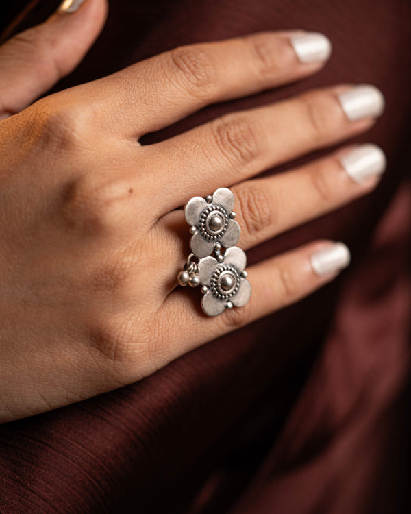 Phooljhadi Silver Finger Ring by Moha