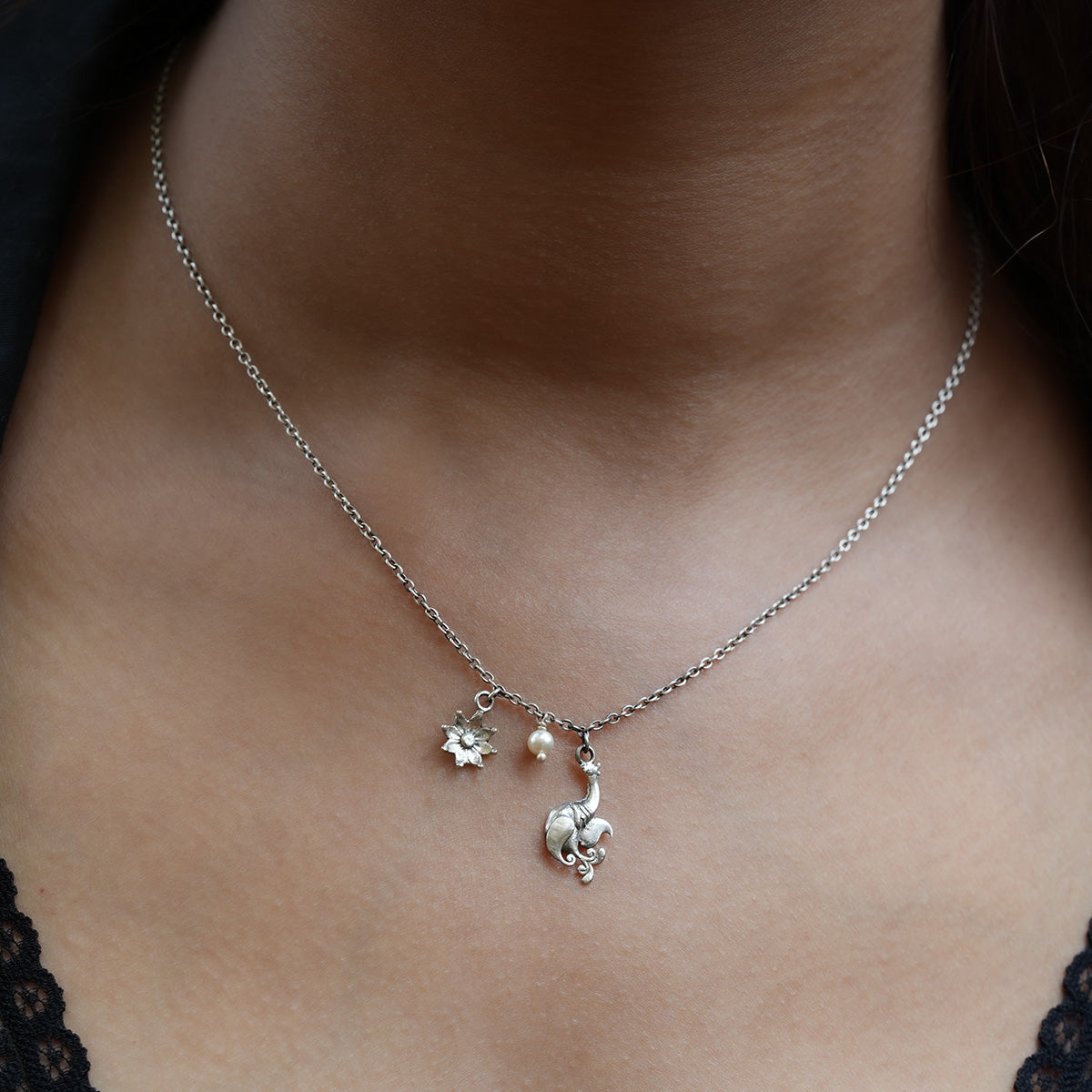 pihu charms silver necklace by moha