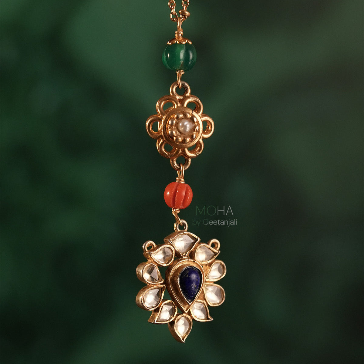 Pranisha Silver Pendant with Chain by MOHA