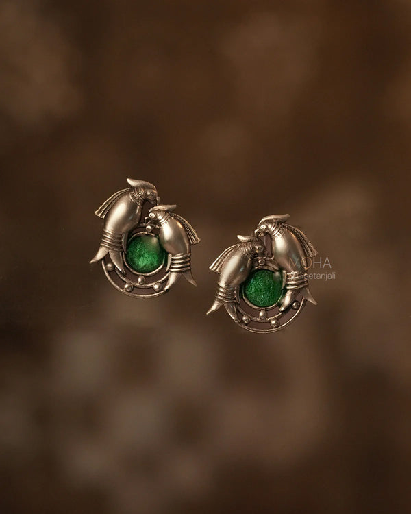 Prem Silver Stud Earrings by MOHA
