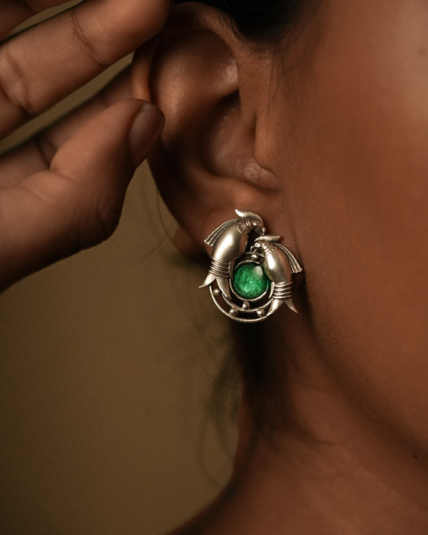 Prem Silver Stud Earrings by MOHA