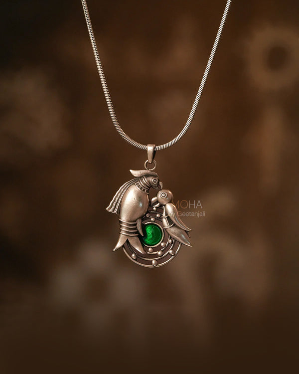 Prem Silver Pendant with chain by MOHA