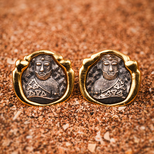 Priest King Silver Stud Earrings by MOHA