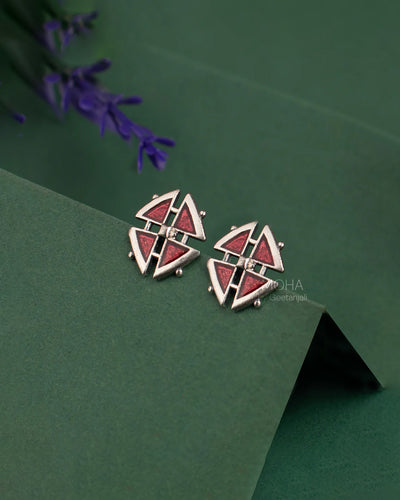 Raga Silver Stud Earrings by Moha