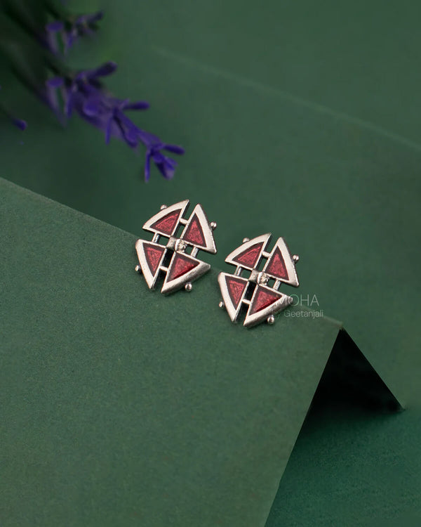 Raga Silver Stud Earrings by Moha