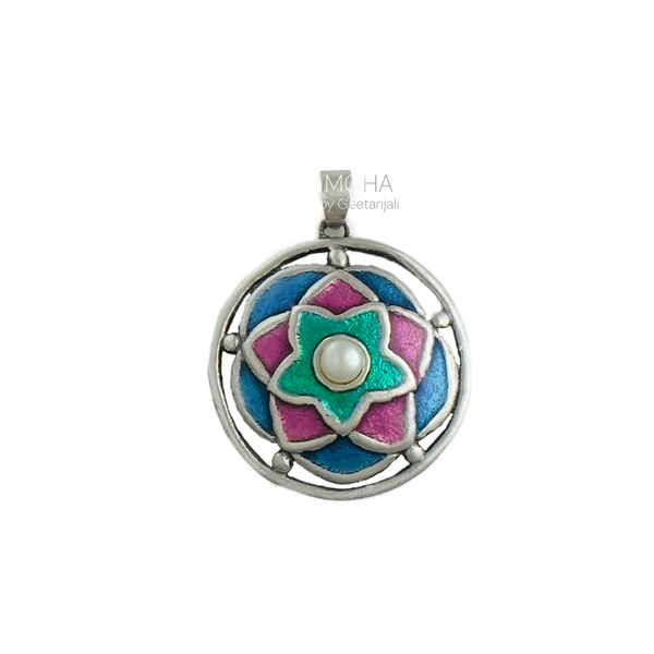 Rangeen Silver Pendant by Moha (Only Pendant)