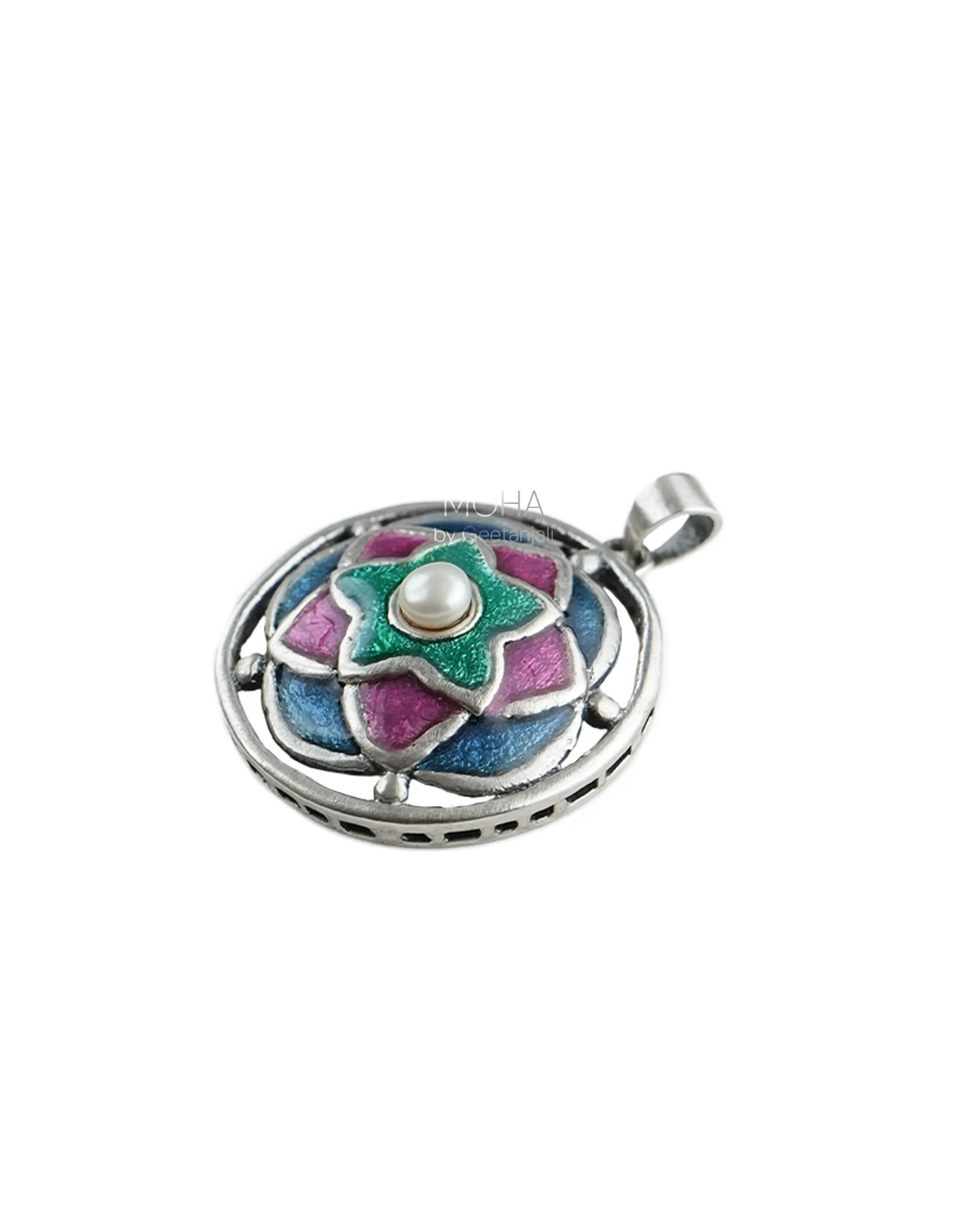 Rangeen Silver Pendant by Moha (Only Pendant)