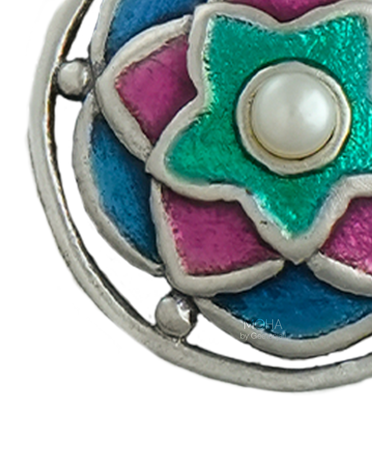 Rangeen Silver Pendant by Moha (Only Pendant)