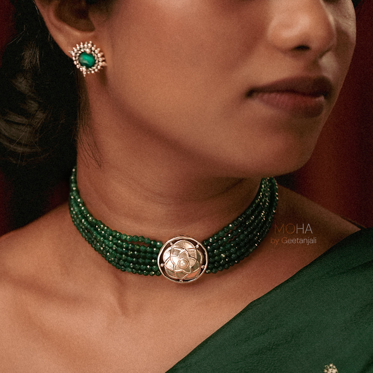 Rangeen Silver Choker by MOHA