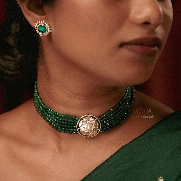 Rangeen Silver Choker by MOHA
