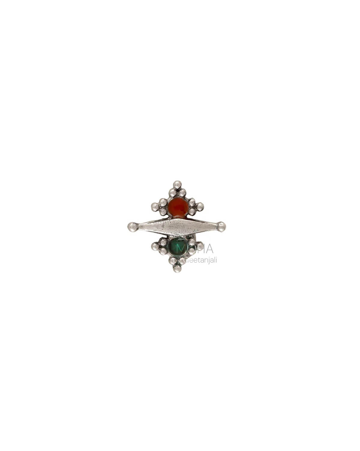 Rangoli Silver Nosepin by MOHA