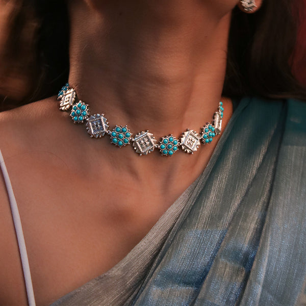 RatnaShakha Silver Necklace by MOHA