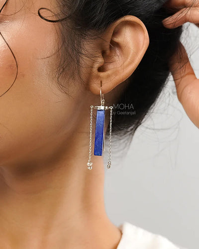 Raya Lapis Lazuli Silver Earrings by Moha