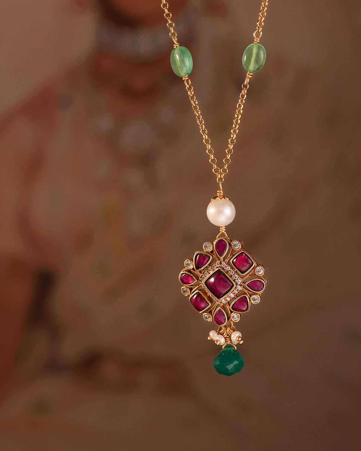 Roohpanna Silver Pendant with Chain by MOHA