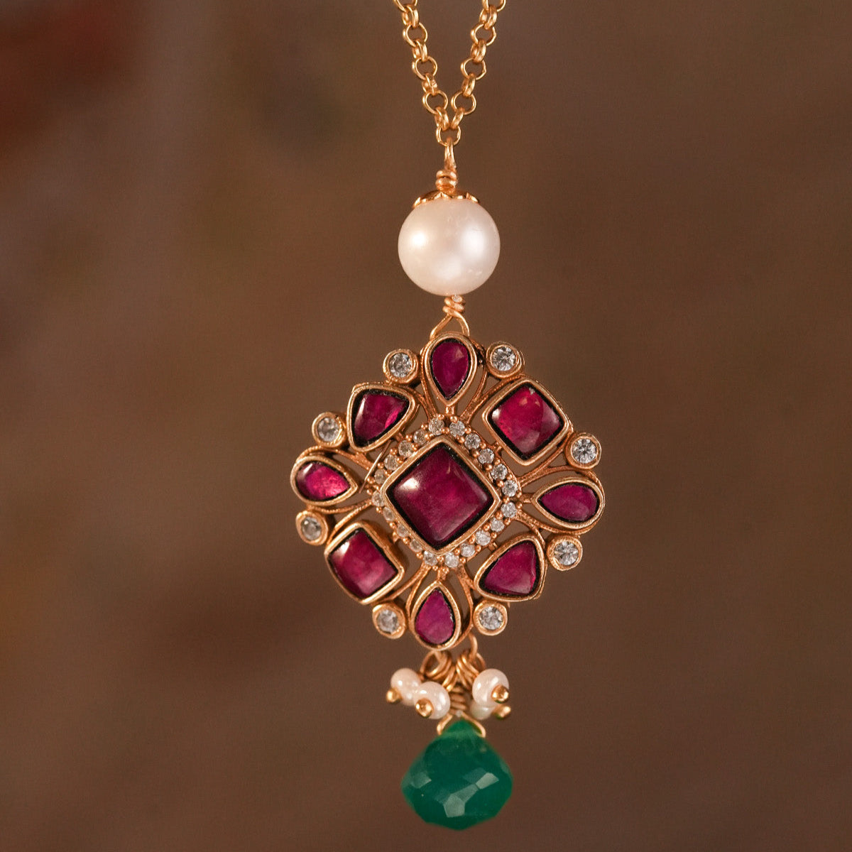 Roohpanna Silver Pendant with Chain by MOHA